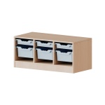 ErgoTray Regal, 3reihig, 1 OH,  3 flache und 3 hohe BoxenB/H/T 104,5x46x40cm 